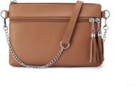 👜 stylish and functional ecosusi small crossbody bags: leather wristlets, clutch, and lightweight shoulder bag with tassel - ideal for women logo