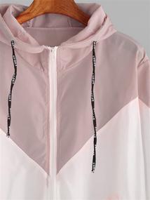 img 1 attached to 🧥 Milumia Women's Color-Block Drawstring Hooded Windbreaker Jacket with Zipper Closure and Convenient Pockets - Windproof Sportswear