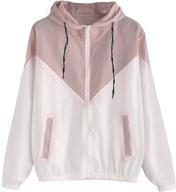 🧥 milumia women's color-block drawstring hooded windbreaker jacket with zipper closure and convenient pockets - windproof sportswear логотип