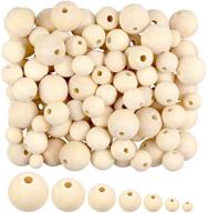versatile 1000 pieces wooden beads for diy crafts and jewelry making - 7 sizes (6mm-20mm) unfinished natural round wood beads logo