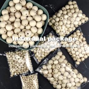 img 1 attached to Versatile 1000 Pieces Wooden Beads for DIY Crafts and Jewelry Making - 7 Sizes (6mm-20mm) Unfinished Natural Round Wood Beads