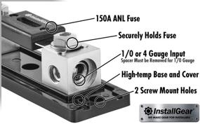 img 2 attached to Держатель предохранителя ANL с 150-амперным предохранителем для проволоки InstallGear 4/2/0 калибра AWG