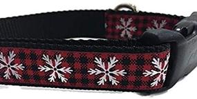 img 1 attached to 🎄 Plaid Christmas Dog Collar: 1 Inch Wide, Adjustable Nylon Collar for Medium and Large Dogs