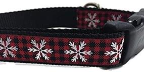 img 3 attached to 🎄 Plaid Christmas Dog Collar: 1 Inch Wide, Adjustable Nylon Collar for Medium and Large Dogs