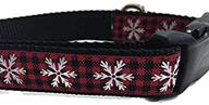 🎄 plaid christmas dog collar: 1 inch wide, adjustable nylon collar for medium and large dogs logo