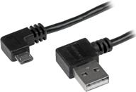 🔌 кабель startech.com 2 м 6 фт с прямым углом micro usb - кабель usb а - micro b - м/м - 6 фт с прямыми углами - usb2aub2ra2m, черный. логотип