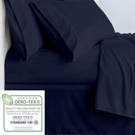 cathay home 108072-ft full size fitted sheet in navy blue - enhance seo logo