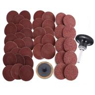 📂 vézaar 50pcs roll lock sanding discs - 3 inch, quick change assortment with 1/4 dia arbor - 24 36 60 80 120 grits - die grinder accessories logo