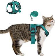 🐱 catromance escape proof cat harness: breathable, adjustable leash set for outdoor walking with quick-release buckle and reflective strips logo