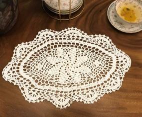 img 4 attached to 🥟 Elegantly Crafted Janef Handmade Crochet Doilies Placemats: Enhance Your Table with Timeless Beauty