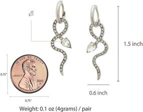 img 3 attached to Sterling Silver Snake Earrings: Elegant and Trendy Jewelry for Women - Ideal Gifts for Valentine's, Birthdays, Anniversaries, and Mother's Day