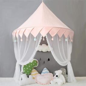 img 3 attached to 🏰 Ymachray Bed Canopy for Girls Bed, Kids Castle Play Tent with Mosquito Net Bedding Decor - Princess Nursery