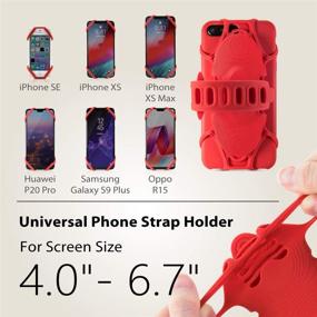 img 3 attached to 📱 Красный крепеж для велосипеда Red Bone Bike Tie Pro Pack: зарядное устройство для велосипедного телефона с креплением на рулевую колонку и держатель 2 в 1 для телефона + PowerBank для велосипеда и мотоцикла, совместимые с iPhone, Galaxy, LG, телефонами размером 4-6,7 дюйма.