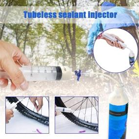 img 1 attached to Miotorio Bike Tubeless Sealant Injector Syringe with Valve Core Removal Tool for Stans No Tubes Sealant and Other Brands - Cycling Syringe Kit for Presta and Schrader Valve