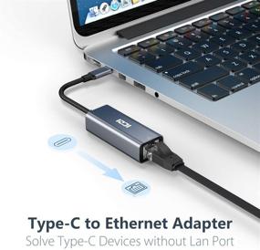 img 1 attached to 🔌 Адаптер ICZI USB-C к Ethernet, Алюминиевый Thunderbolt 3 к Гигабитной сети RJ45 для Apple MacBook Pro, iPad Pro 2019, Galaxy S9 и других устройств - серый.