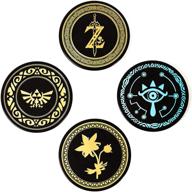 🎮 the legend of zelda metal coasters tinplate: set of 4 retro gaming gift for dining table, premium quality cup, glass, drinks coasters logo