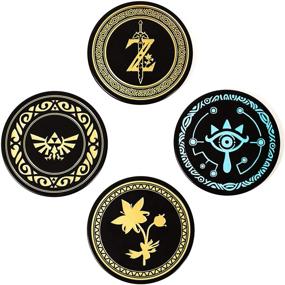 img 4 attached to 🎮 The Legend of Zelda Metal Coasters Tinplate: Set of 4 Retro Gaming Gift for Dining Table, Premium Quality Cup, Glass, Drinks Coasters