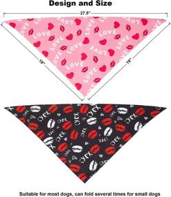 img 1 attached to Valentines Bandana Reversible Triangle Accessories