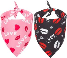 img 4 attached to Valentines Bandana Reversible Triangle Accessories