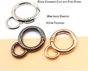 img 2 attached to 🔗 Pack of 10 Round Spring Snap Hooks with Fixed Eyehole, 20mm Inside Diameter, Zinc Alloy Gate O Ring Carabiner Clips Keychain DIY Accessory in Light Gold