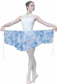 img 4 attached to 🩰 Dance Favourite: Women's Short Ballet Chiffon Wrap Skirts, Perfect for Girls Too!