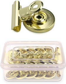 img 4 attached to 📎 Navaris Magnetic Metal Clips - 15 Pcs Pack: Holders for Pictures, Photos, Calendars, Notes, Memos - Gold