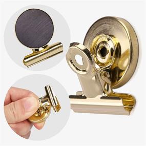 img 2 attached to 📎 Navaris Magnetic Metal Clips - 15 Pcs Pack: Holders for Pictures, Photos, Calendars, Notes, Memos - Gold