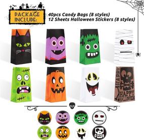 img 3 attached to 🎃 Decorlife 40 PCS Halloween Treat Bags: Spooktacular Paper Bags for Party Favors, Trick or Treat, Gifts, Candies, Snacks & More! Includes 40 Stickers