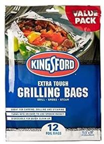 img 1 attached to 🔥 Kingsford Extra Tough Aluminum Grill Bags: Окончательная блокировка аромата и легкая чистка - Перерабатываемые и одноразовые (упаковка из 12 штук)