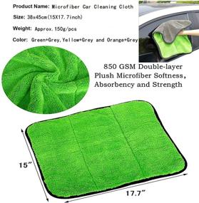img 3 attached to Ultra-Thick Microfiber Cloths for Car Polishing and Drying - Lint Free, Dual-Layered, 850GSM Cleaning Towels 15" x 17.7" (Pack of 3)