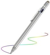 🖊️ enhance your digital experience with the 2-in-1 active stylus digital pen: fine tip for ipad iphone samsung tablets, drawing & writing on touchscreen phones and tablets, grey logo