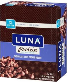 img 2 attached to 🍫 LUNA PROTEIN - Chocolate Chip Cookie Dough Protein Bars - Gluten Free & Non-GMO - Plant-Based Snacks with 8g of Protein - Convenient On the Go Snacking (12 Count, 1.59 Ounce Bars)