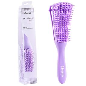 img 4 attached to 🔀 Расческа Messen Purple Detangling: окончательный распутыватель для волос типа афро от 3a до 4c | Устранение узлов, эксфолиация кожи головы и улучшение кровообращения