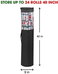 img 3 attached to 🎁 ProPik Wrapping Paper Storage Organizer Bag - Store Up To 25 Rolls (40 Inch) | Heavy Duty Polyester & PVC Clear Bag with Handles & Zippered Top | Ideal for Gift Wrap and Ribbons | Black