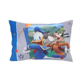 img 1 attached to Набор детского постельного белья "Disney Mickey Mouse Fun-Time Ultra Soft" включает 2 предмета: простынь и наволочку. Цвета: белый, серый, голубой и красный.