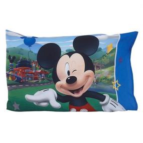 img 2 attached to Набор детского постельного белья "Disney Mickey Mouse Fun-Time Ultra Soft" включает 2 предмета: простынь и наволочку. Цвета: белый, серый, голубой и красный.