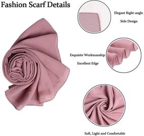 img 2 attached to Gpoog Lightweight Soft Chiffon Hijab Scarf for Women - Solid Color Head Wrap Fashion Long Shawl