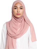 gpoog lightweight soft chiffon hijab scarf for women - solid color head wrap fashion long shawl logo