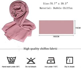 img 1 attached to Gpoog Lightweight Soft Chiffon Hijab Scarf for Women - Solid Color Head Wrap Fashion Long Shawl