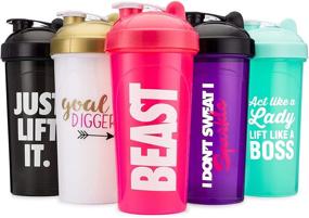 img 3 attached to Max Value Pack Blender for Protein Mixes - Hydra Cup [5 Pack] OG Shaker Bottles, 28-Ounce, Stand Out Women's Colors & Logos