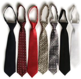 img 1 attached to 👔 Stylish and Vibrant Necktie Accessories: Zipper Multiple Colors for Boys' Special Occasions