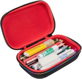 img 1 attached to 🖍️ ZIPIT Colorz Pencil Box: Stylish Storage for 60 Pens, Ideal for School and Office Supplies with Secure Zipper Closure (Black & Rainbow)