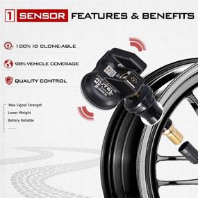 img 1 attached to 🔧 Autel MX-Sensor TPMS 2-in-1 Tire Pressure Monitor Sensor - 315MHz and 433MHz, OEM Replacement with Screw-in Rubber Valves (Pack of 4)