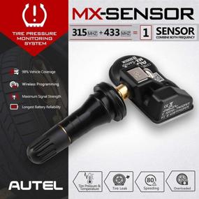 img 3 attached to 🔧 Autel MX-Sensor TPMS 2-in-1 Tire Pressure Monitor Sensor - 315MHz and 433MHz, OEM Replacement with Screw-in Rubber Valves (Pack of 4)