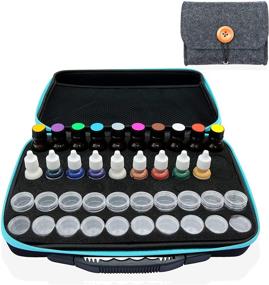 img 2 attached to 📦 Efficient Storage Solution: CAC Enterprise 60 x 0.5 Ounce Bottles Alcohol Ink Storage Organizer Case with Mesh Pocket and Travel Pouch - Convenient Essential Oil Carry Case