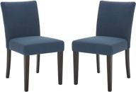 🪑 stone & beam linden classic upholstered dining chair set, 18.9"w, pack of 2, in cadet blue - amazon brand logo
