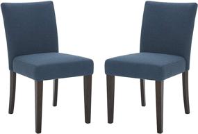 img 4 attached to 🪑 Stone & Beam Linden Classic Upholstered Dining Chair Set, 18.9"W, Pack of 2, in Cadet Blue - Amazon Brand