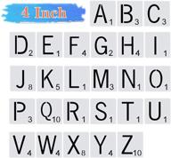 reusable scrabble letters stencil set - 26 pieces for diy crafts, painting, wall decor and personalized family names (4 inches) logo