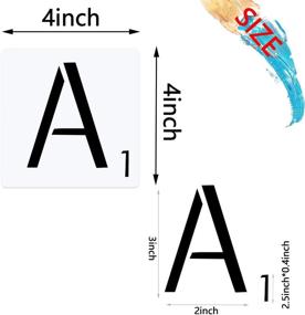 img 3 attached to Набор шаблонов букв Scrabble для повторного использования - 26 штук для самодельных ремесел, живописи, украшения стен и персонализированных фамильных имен (4 дюйма)