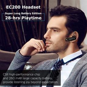 img 2 attached to Glazata EC200 Wireless Bluetooth Headset - 30 Hours Talking Time (2-Pack, Black)